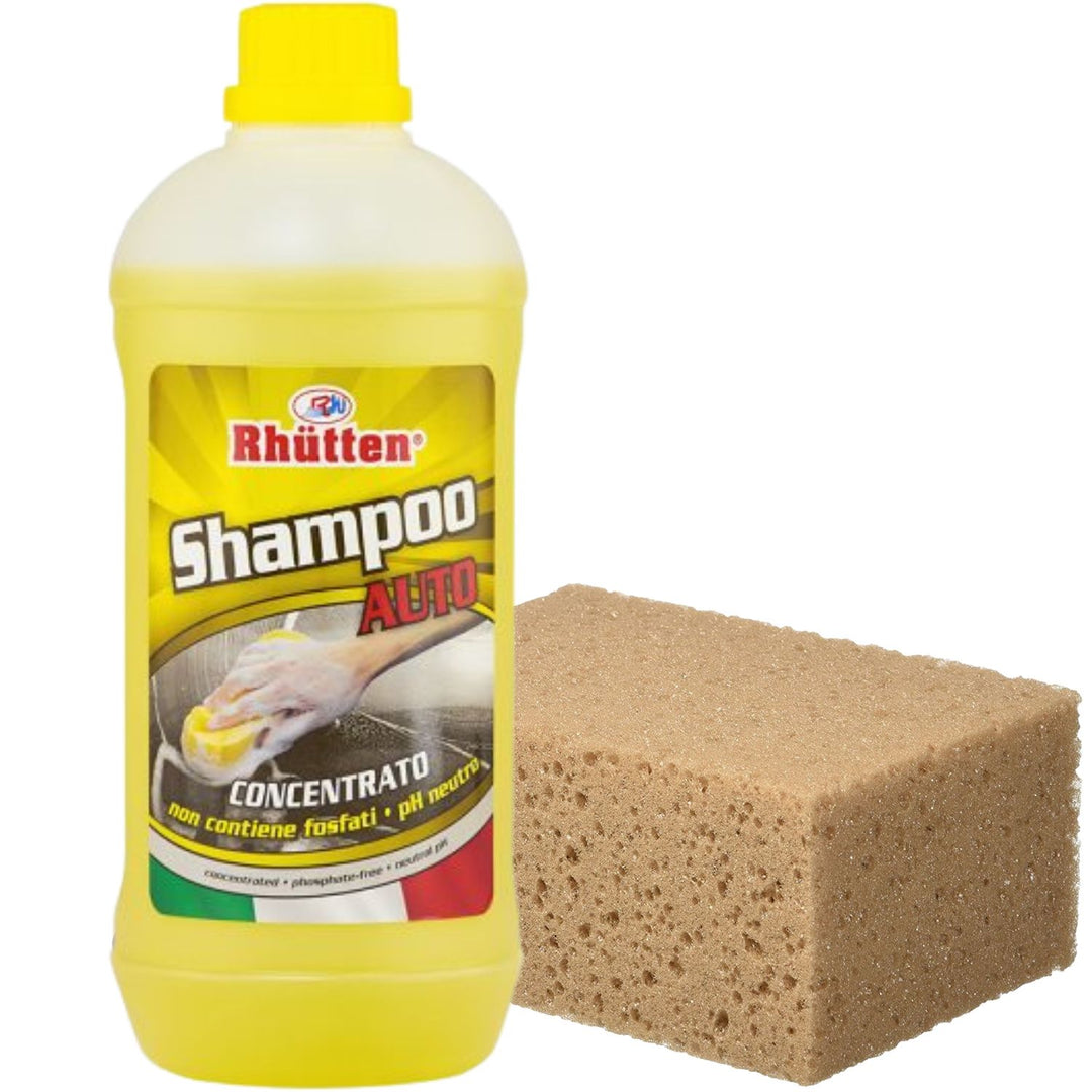 Lavaggio Auto-Moto Kit-2pz Shampoo Rhutten - Spugna