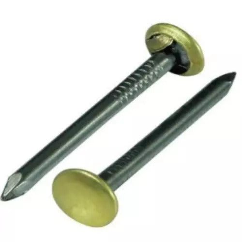 CHIODI ACCIAIO PER QUADRI 100PZ TESTA OTTONATA 2X25MM