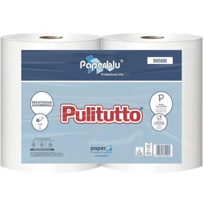 CARTA BOBINA MULTIUSO N. 2 ROTOLI DA 334 STRAPPI