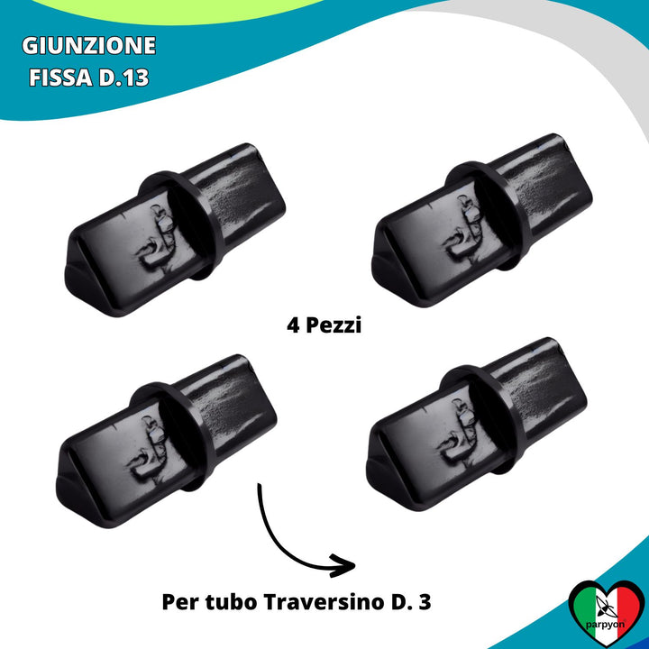 Accessori Ringhiera Grigio G. - Giunzione Fissa Tubo D. 13mm