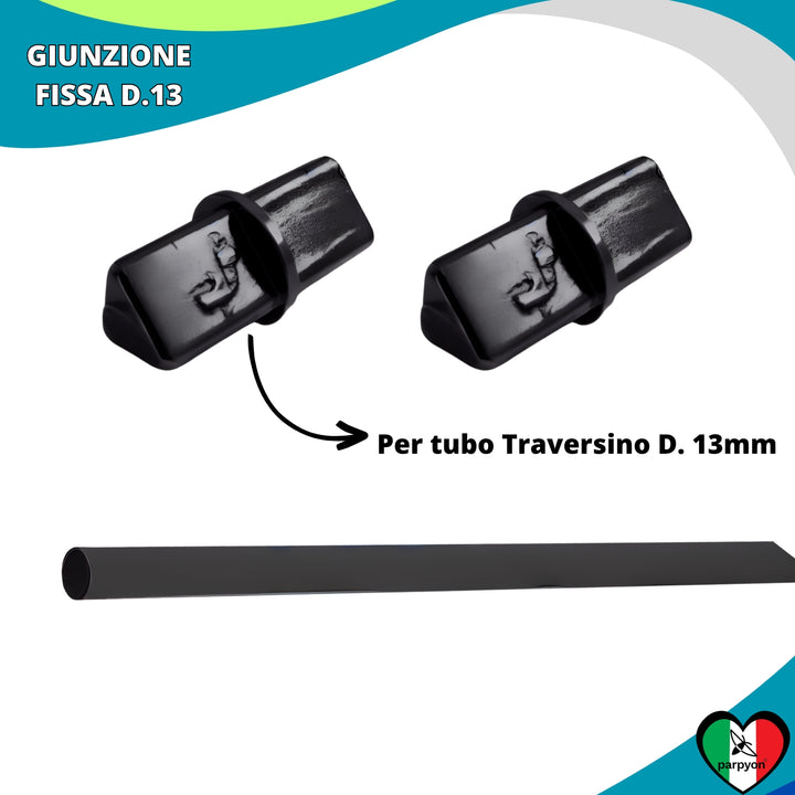 Accessori Ringhiera Grigio G. - Giunzione Fissa Tubo D. 13mm