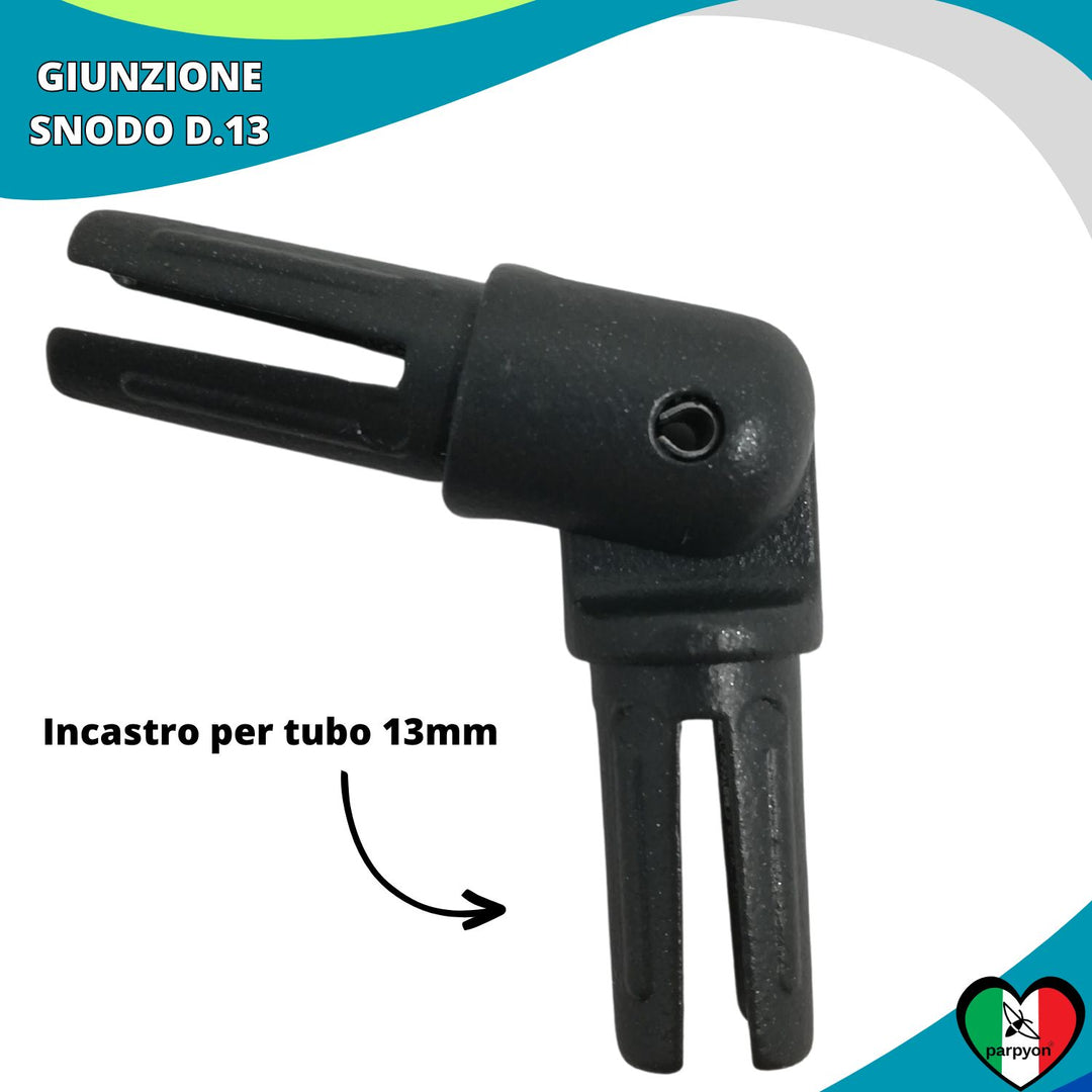 Accessori Ringhiera Grigio G.- Giunzione Snodo Tubo D. 13mm