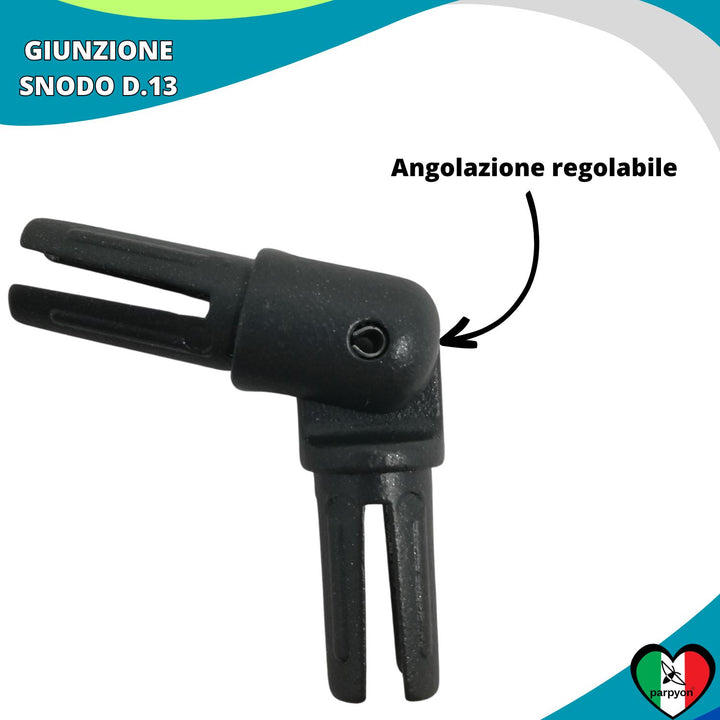 Accessori Ringhiera Grigio G.- Giunzione Snodo Tubo D. 13mm