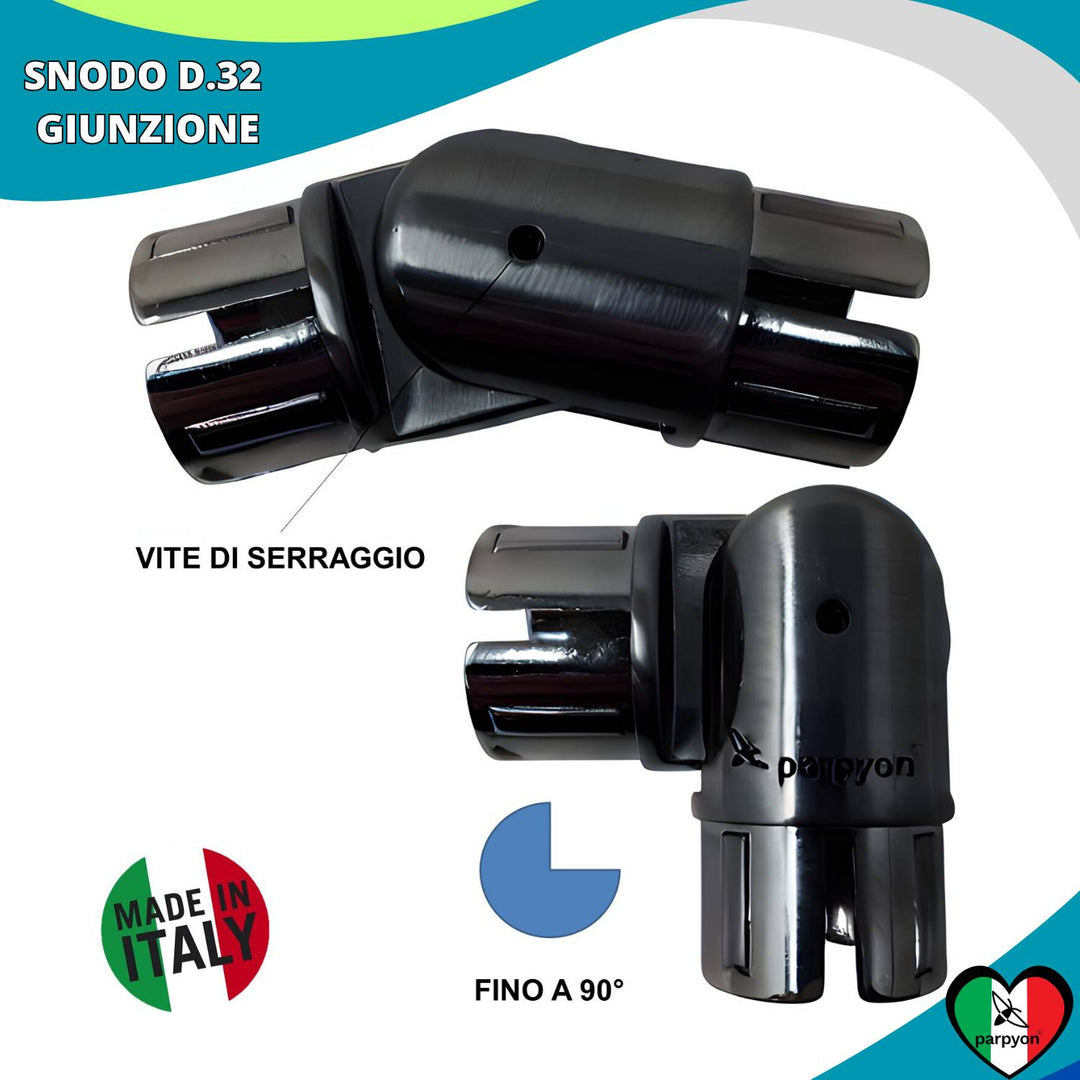 Accessori Ringhiera Grigio G.- Giunzione Snodo Tubo D.32