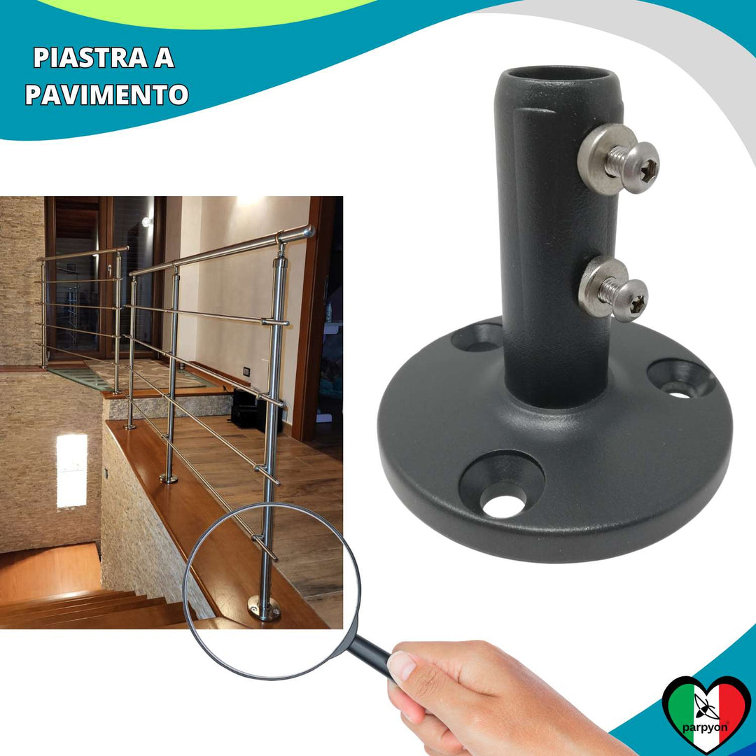 Accessori Ringhiera Grigio G.- Piastra fissaggio a Pavimento