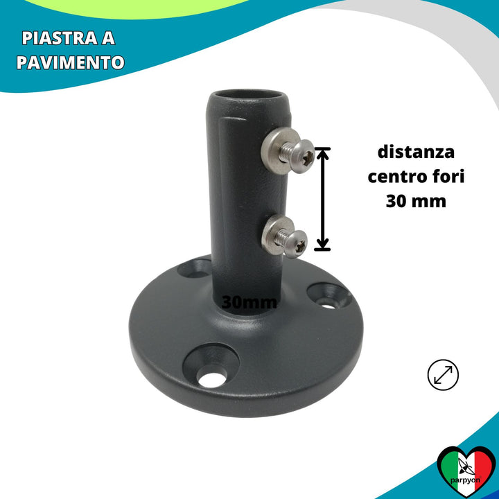 Accessori Ringhiera Grigio G.- Piastra fissaggio a Pavimento