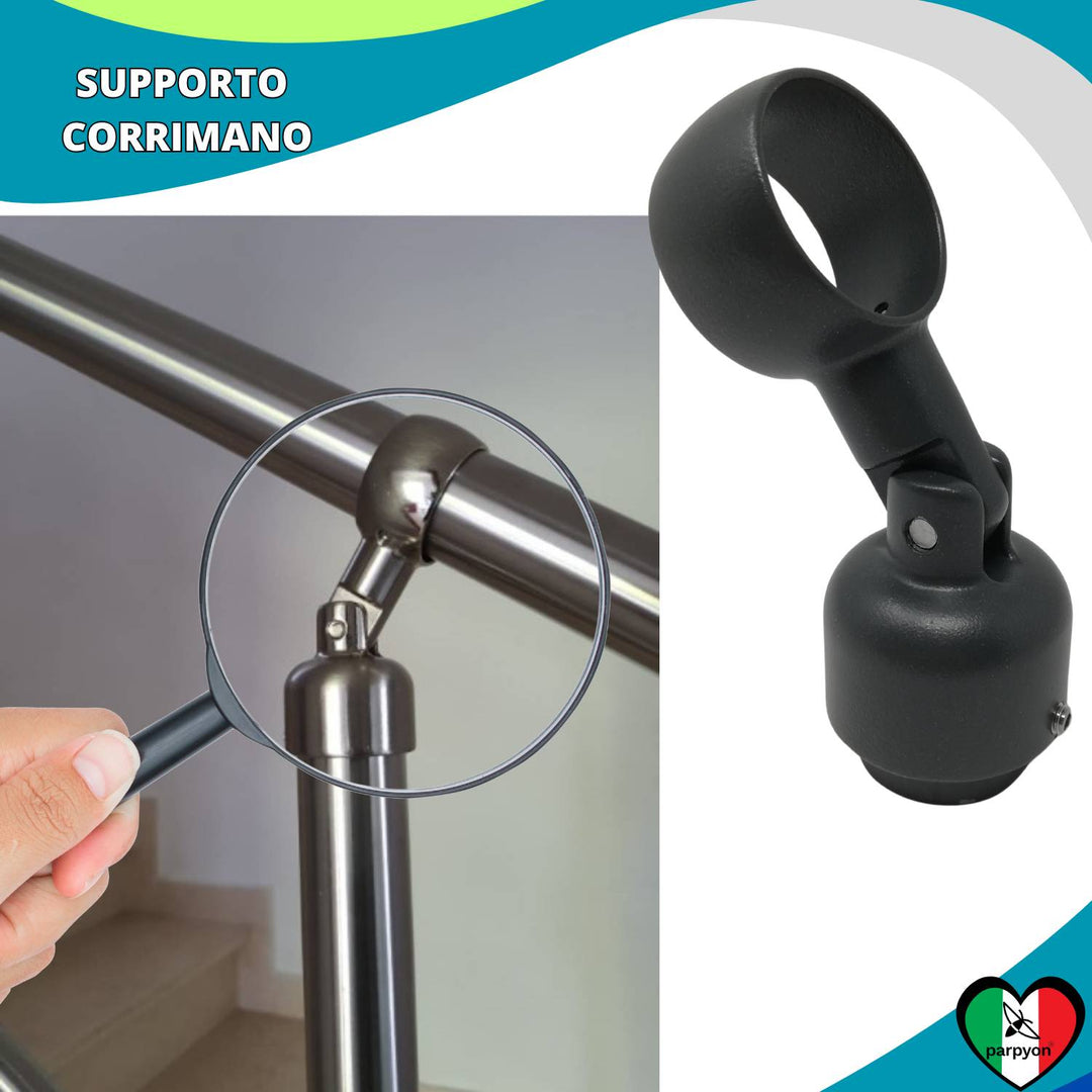 Accessori Ringhiera Grigio G.- Supporto Snodato Tubo corrimano