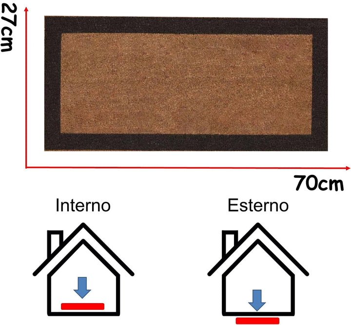 Zerbino ingresso casa Classico in Cocco cm 40X80 tappeto Antiscivolo