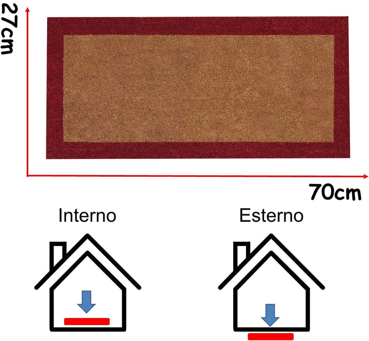 Zerbino ingresso casa Classico in Cocco cm 40X80 tappeto Antiscivolo