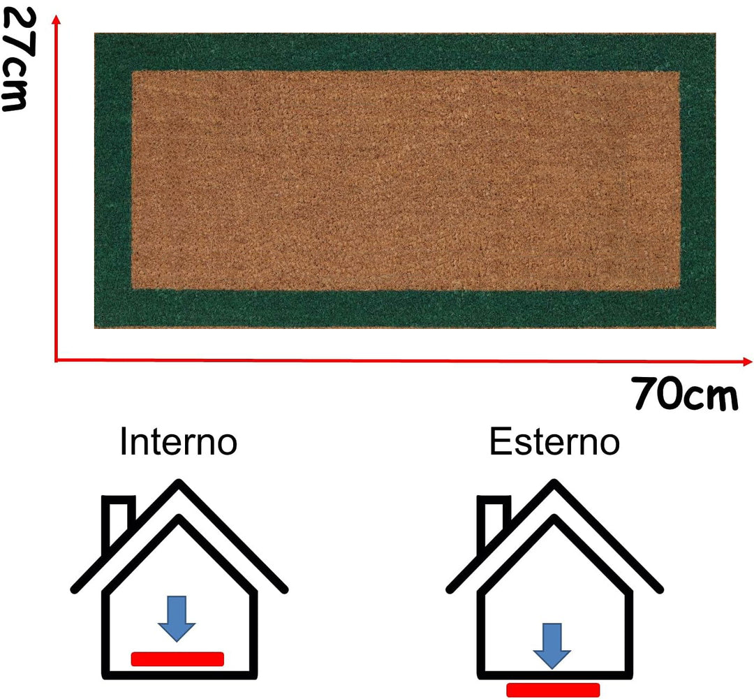 Zerbino ingresso casa Classico in Cocco cm 40X80 tappeto Antiscivolo