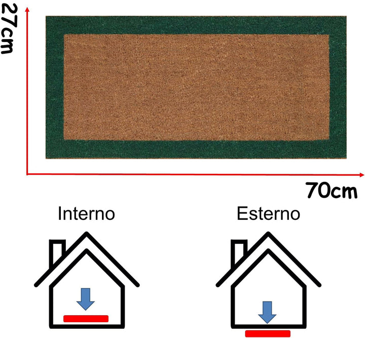 Zerbino ingresso casa Classico in Cocco cm 40X80 tappeto Antiscivolo