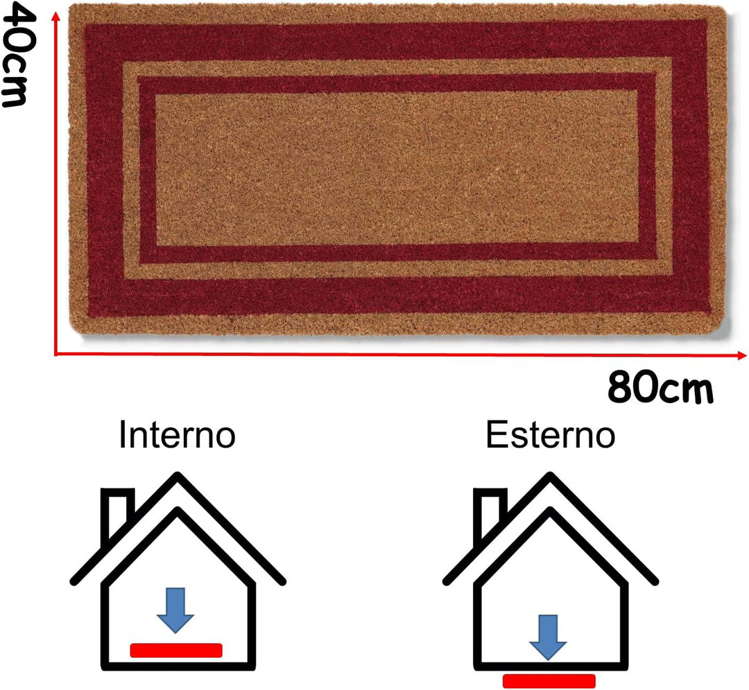 Zerbino ingresso casa Classico in Cocco cm 40X80 tappeto Antiscivolo