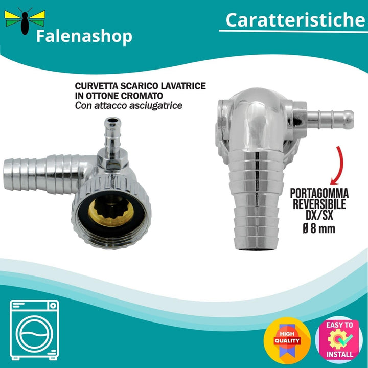 Sifone Scarico Lavatrice + Asciugatrice a muro caratteristiche