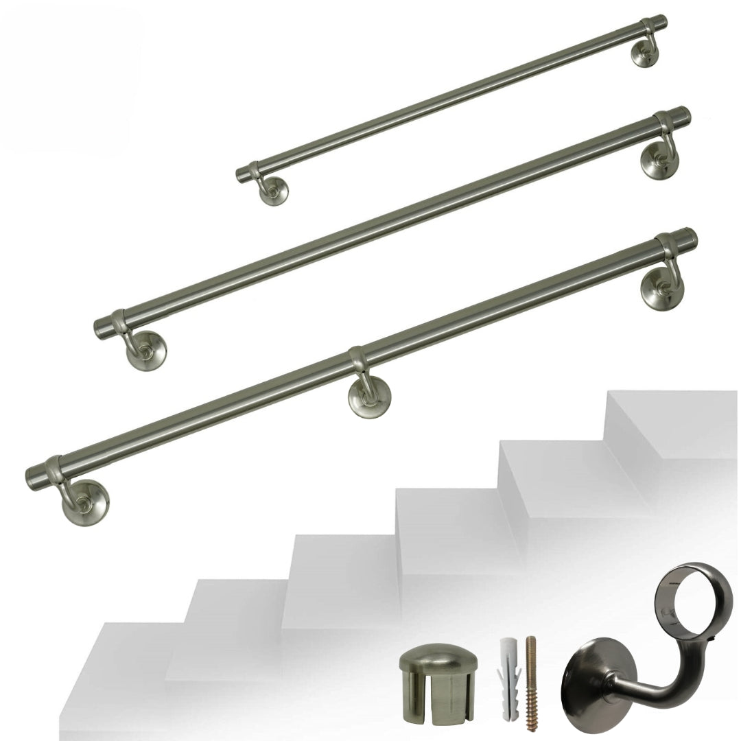 Corrimano In Acciaio Inox Ø 42mm Per Scale - 300cm Con Supporti E Tappi, Interni/Esterni - Foto 8
