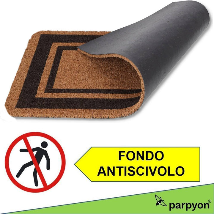 Zerbino ingresso casa Classico cm 40X80 tappeto ANTISCIVOLO zerbino in cocco marrone fondo