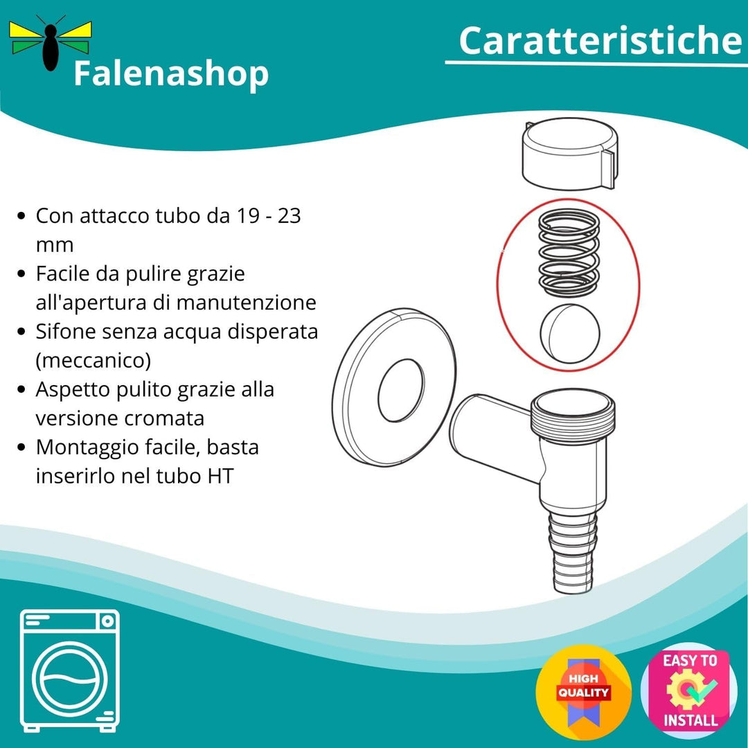 Sifone Scarico Lavatrice con Valvola