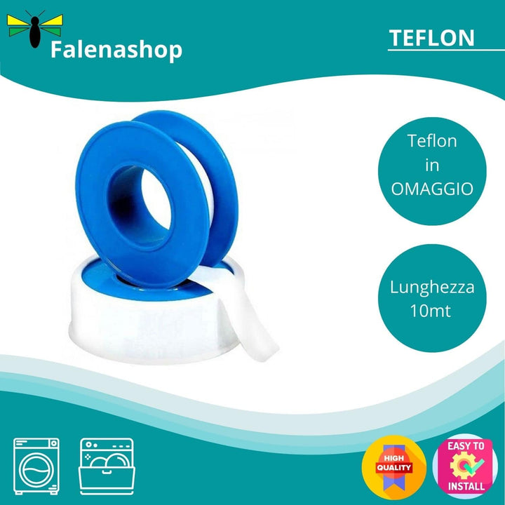 Sifone Scarico Lavatrice + Asciugatrice a muro, Regolabile DX-SX, Antiodore teflon omaggio