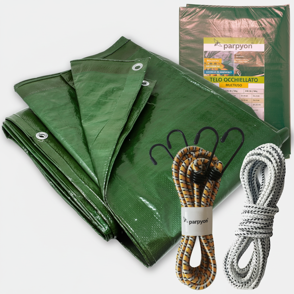 QWORK Telo Trasparente Impermeabile 2x4 Metri Con Occhielli E Corda - Per Campeggio, Giardino, Serra, Balcone