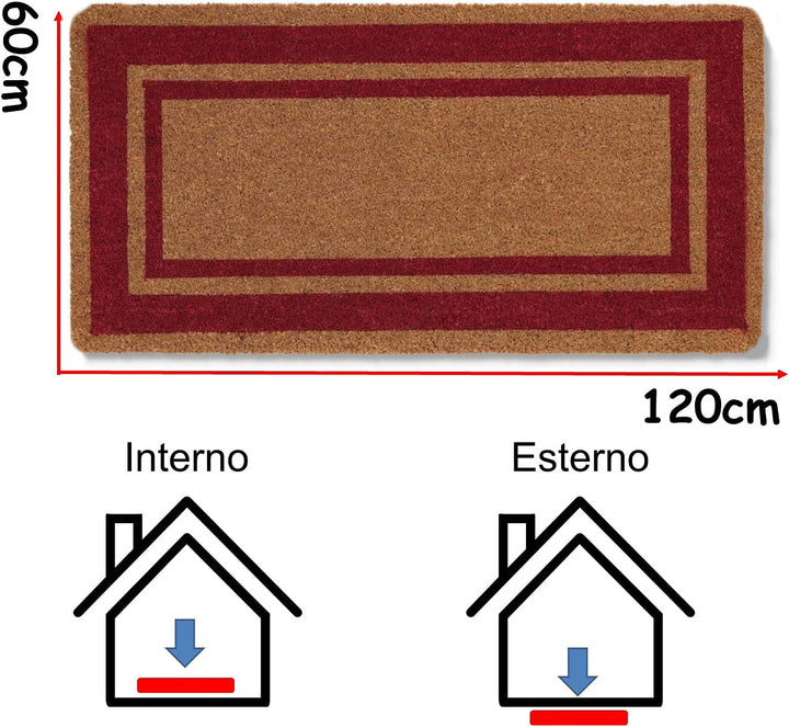 Zerbino ingresso casa Classico cm 120x60 tappeto ANTISCIVOLO zerbino in cocco misure rsso