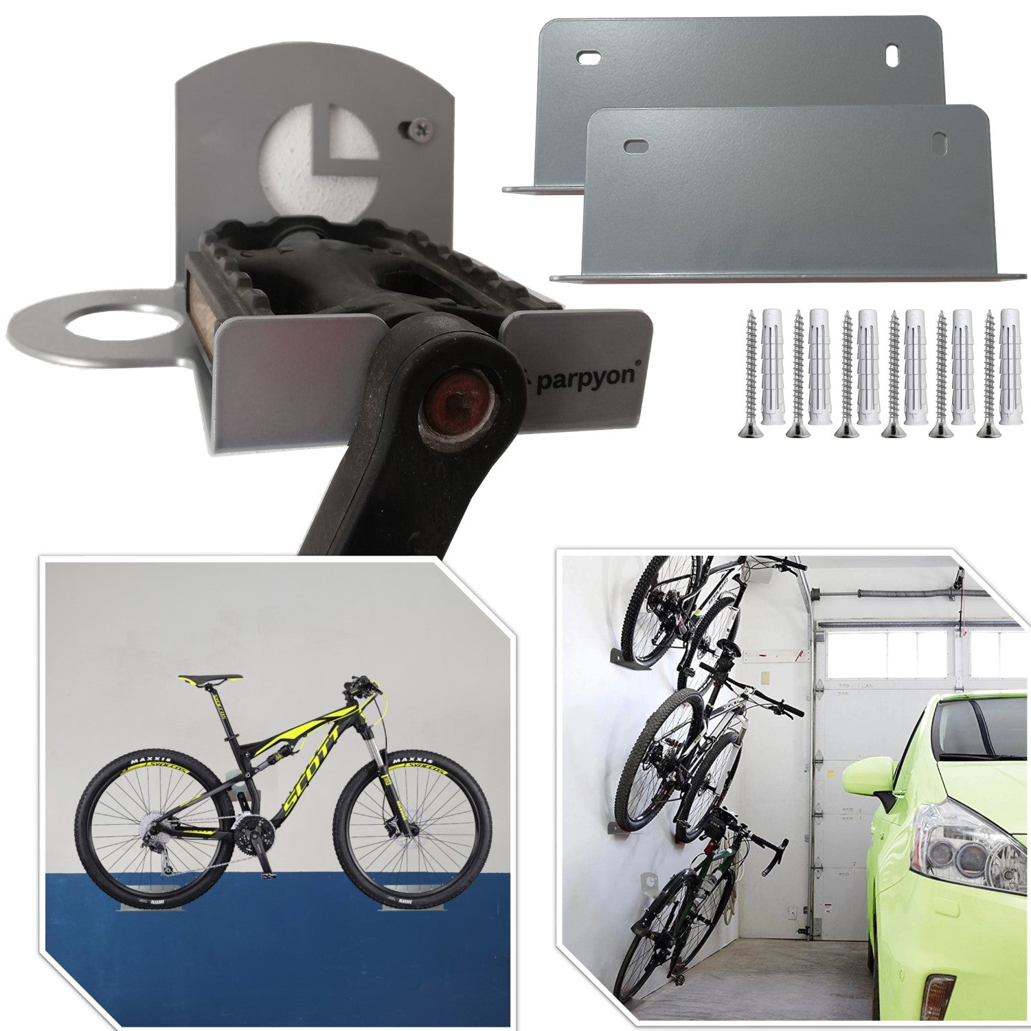Parpyon® Porta biciclette da muro gancio bici muro, portabici da