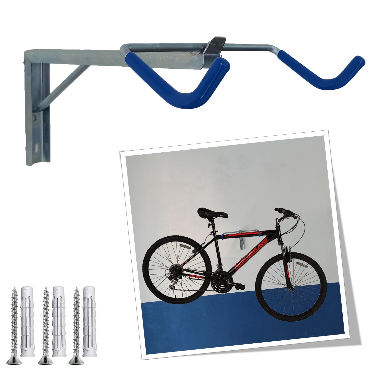 Parpyon® Porta biciclette da muro 2 gancio bici muro, porta bici, port –  falenashop