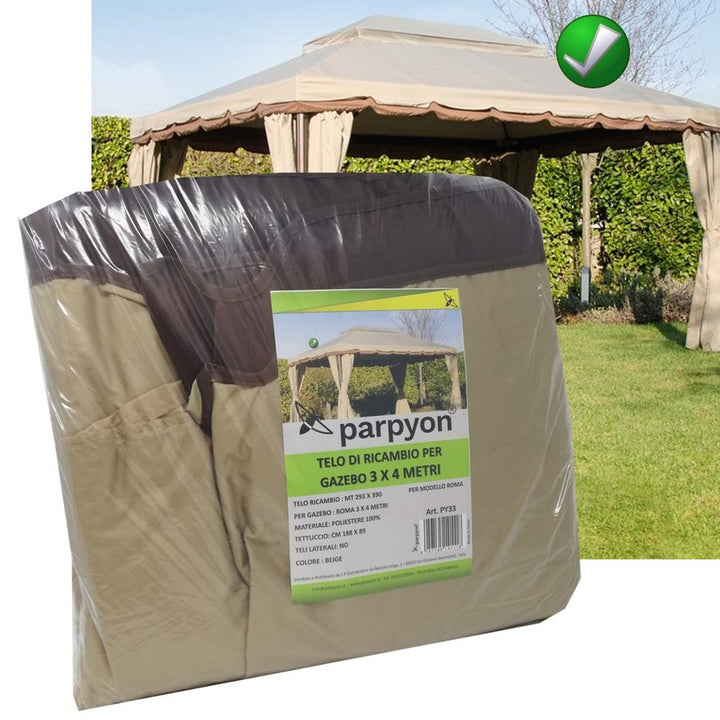 Telo gazebo 3x4 ROMA Copertura in tessuto poliestere, per gazebo da giardino esterno