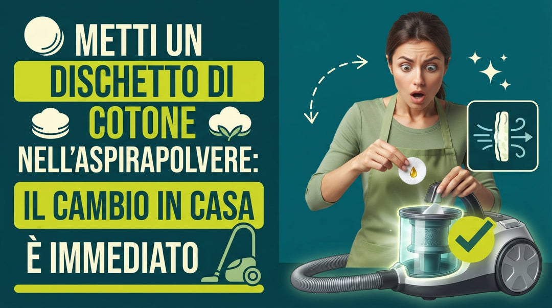 Metti un dischetto di cotone nell'aspirapolvere: Il cambio in casa è immediato!