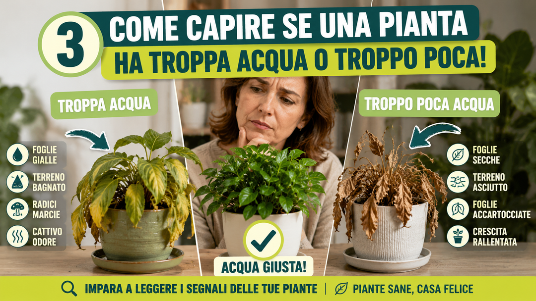 Come capire se una pianta ha troppa acqua o troppo poca