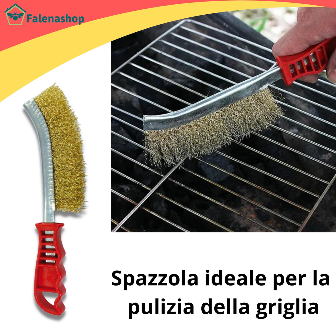 Ciminiera Barbecue accendi carbonella BBQ Kit + Spazzola acciaio Omaggio