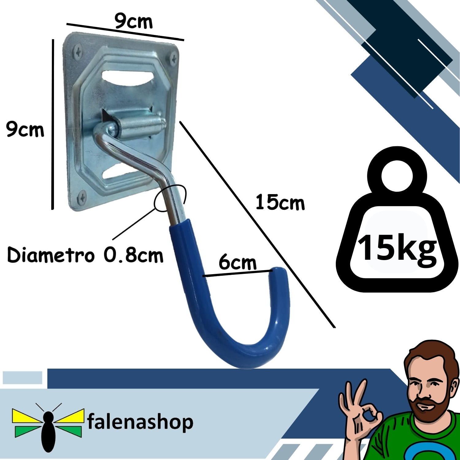 Porta biciclette da muro o tetto N. 2 gancio bici resistente falenashop.myshopify.com