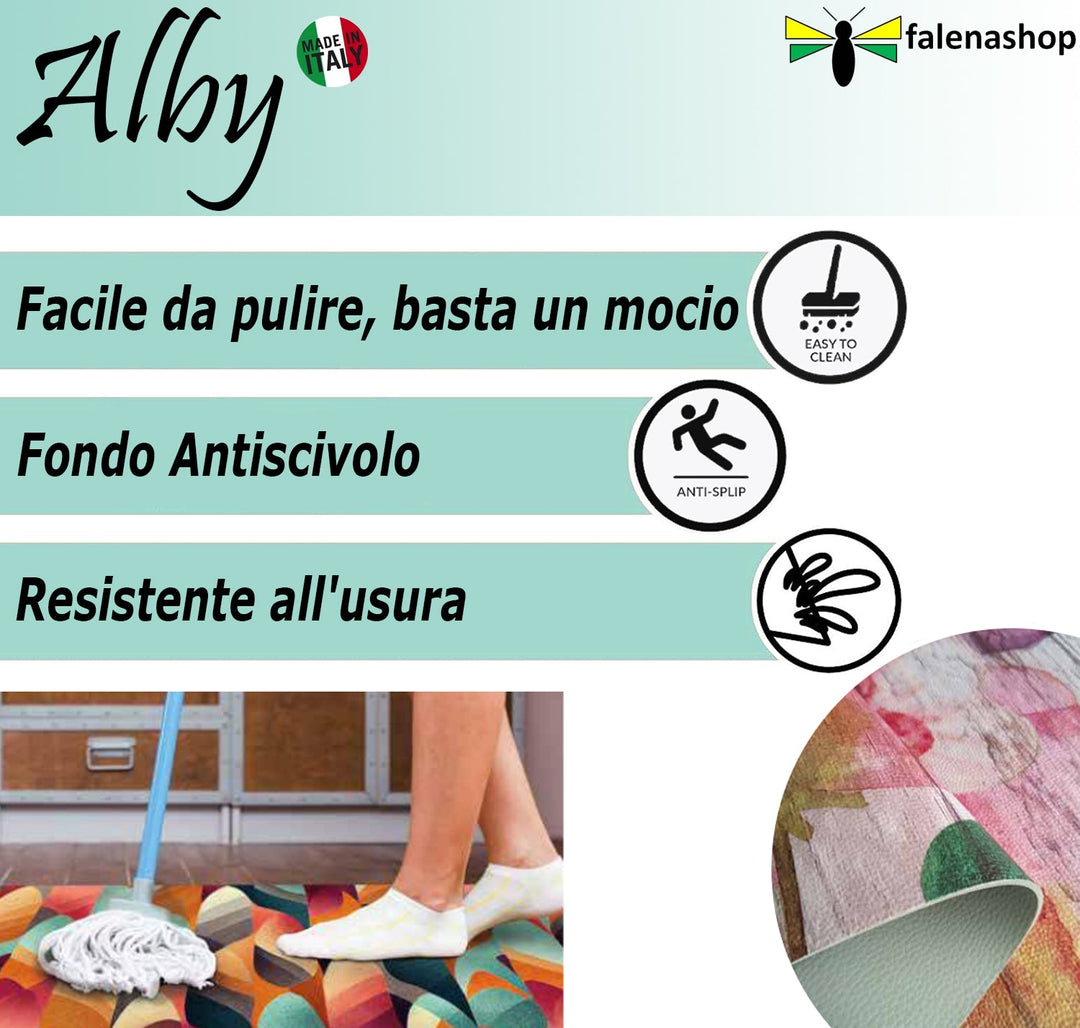 Tappeto cucina Lavabile Antiscivolo ALBY passatoia vari colori