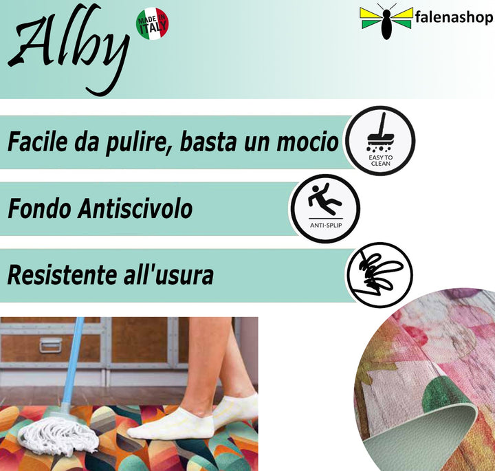 Tappeto cucina Lavabile Antiscivolo ALBY passatoia vari colori