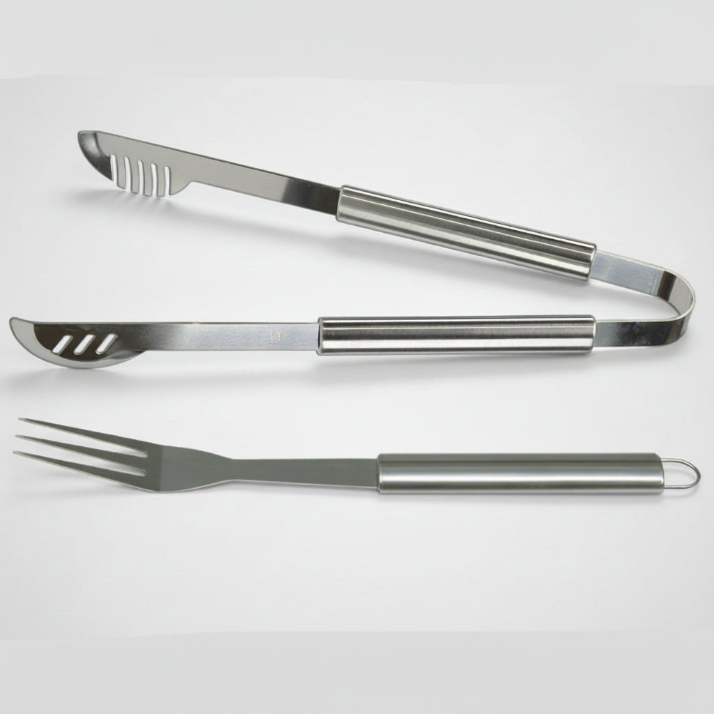 Attrezzi Barbecue Set 2 pz Pinza e Forchetta in Acciaio falenashop.myshopify.com