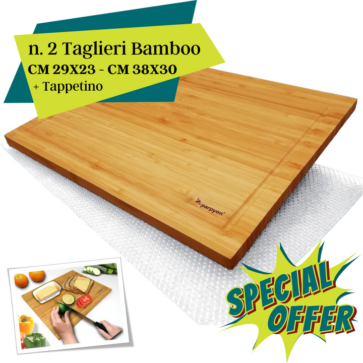 Tagliere da cucina in legno di Bamboo -Promo 2pz