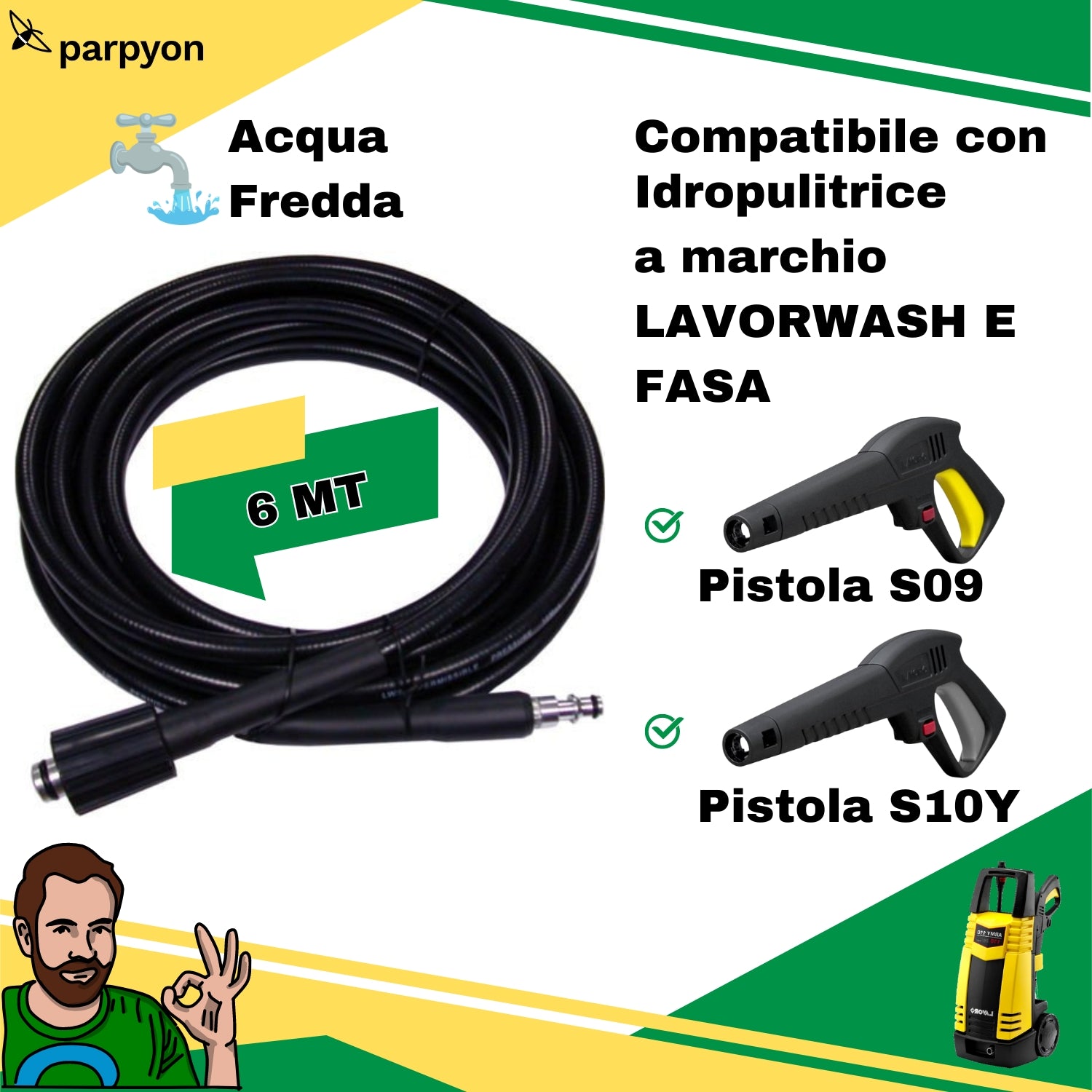 Lavor tubo 6mt idropulitrice ricambi accessori ricambi lavorwash falenashop.myshopify.com