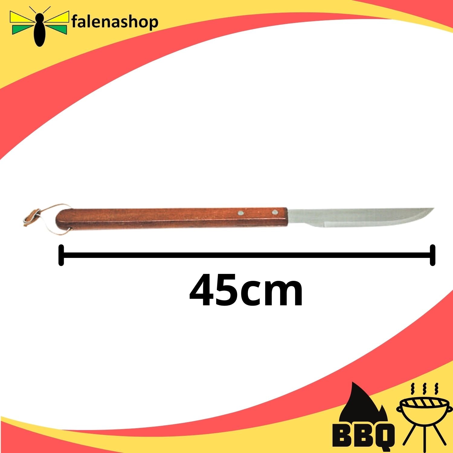 Barbecue Set 2 pz con Manico in Legno