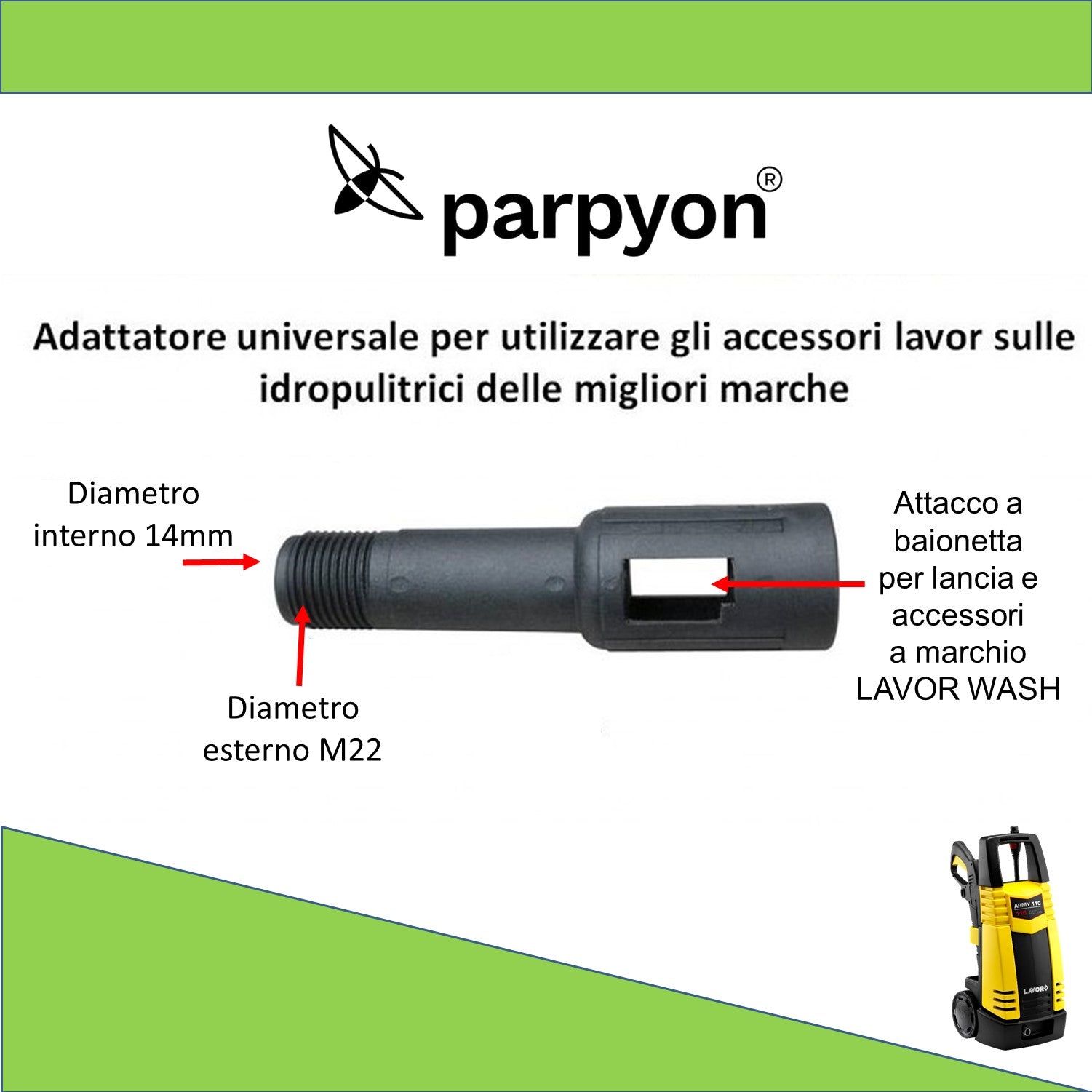 Lavor adattatore m22 per idropulitrice ricambi lavorwash falenashop.myshopify.com