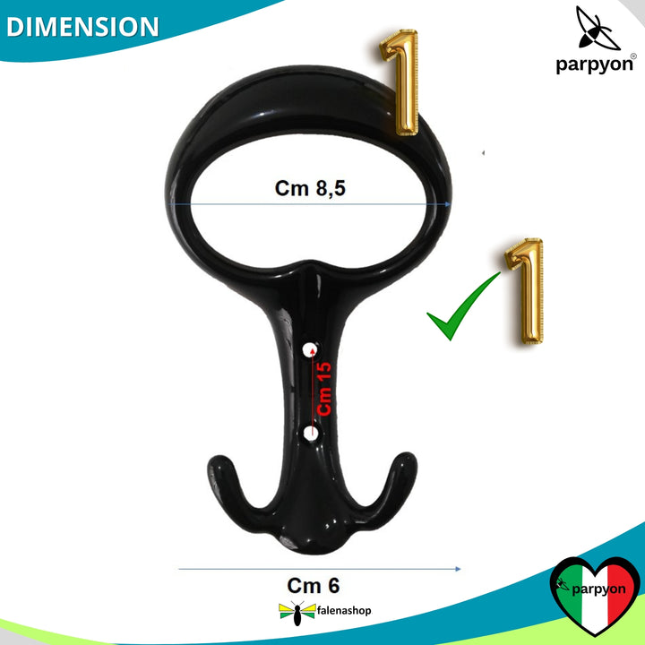Appendiabiti a parete, n. 1 gancio attaccapanni a muro (MOD.107)