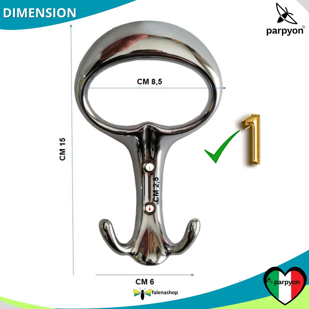 Appendiabiti a parete, n. 1 gancio attaccapanni a muro (MOD.107)