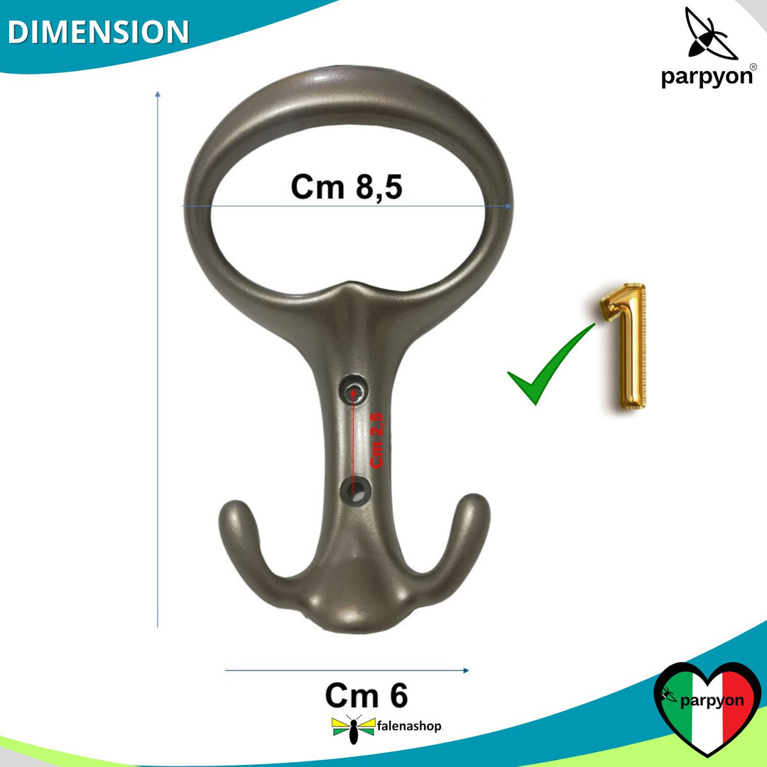 Appendiabiti a parete, n. 1 gancio attaccapanni a muro (MOD.107)