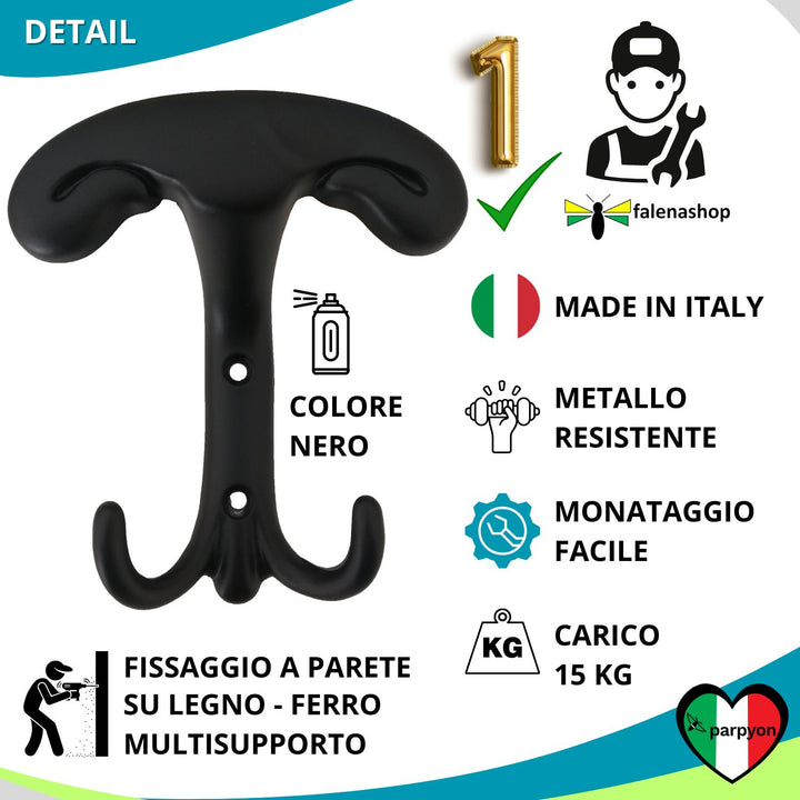 Appendiabiti a parete, N.1 gancio attaccapanni da muro (MOD.106)