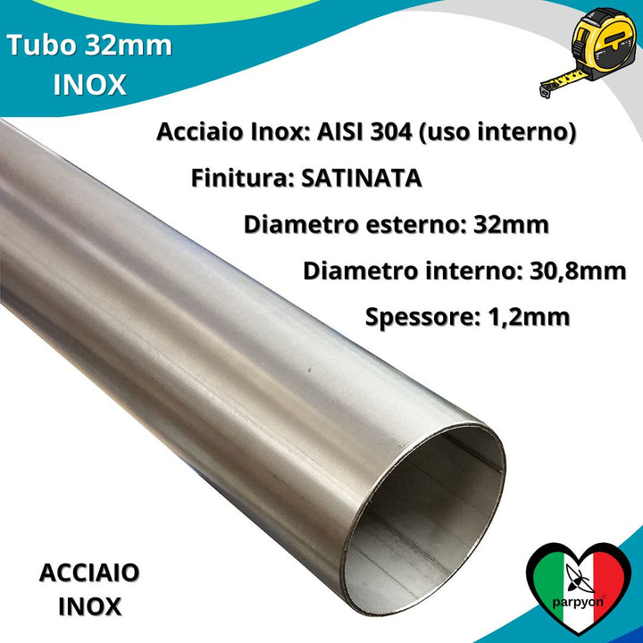 Accessori Ringhiera - Tubo Acciaio Inox D.32