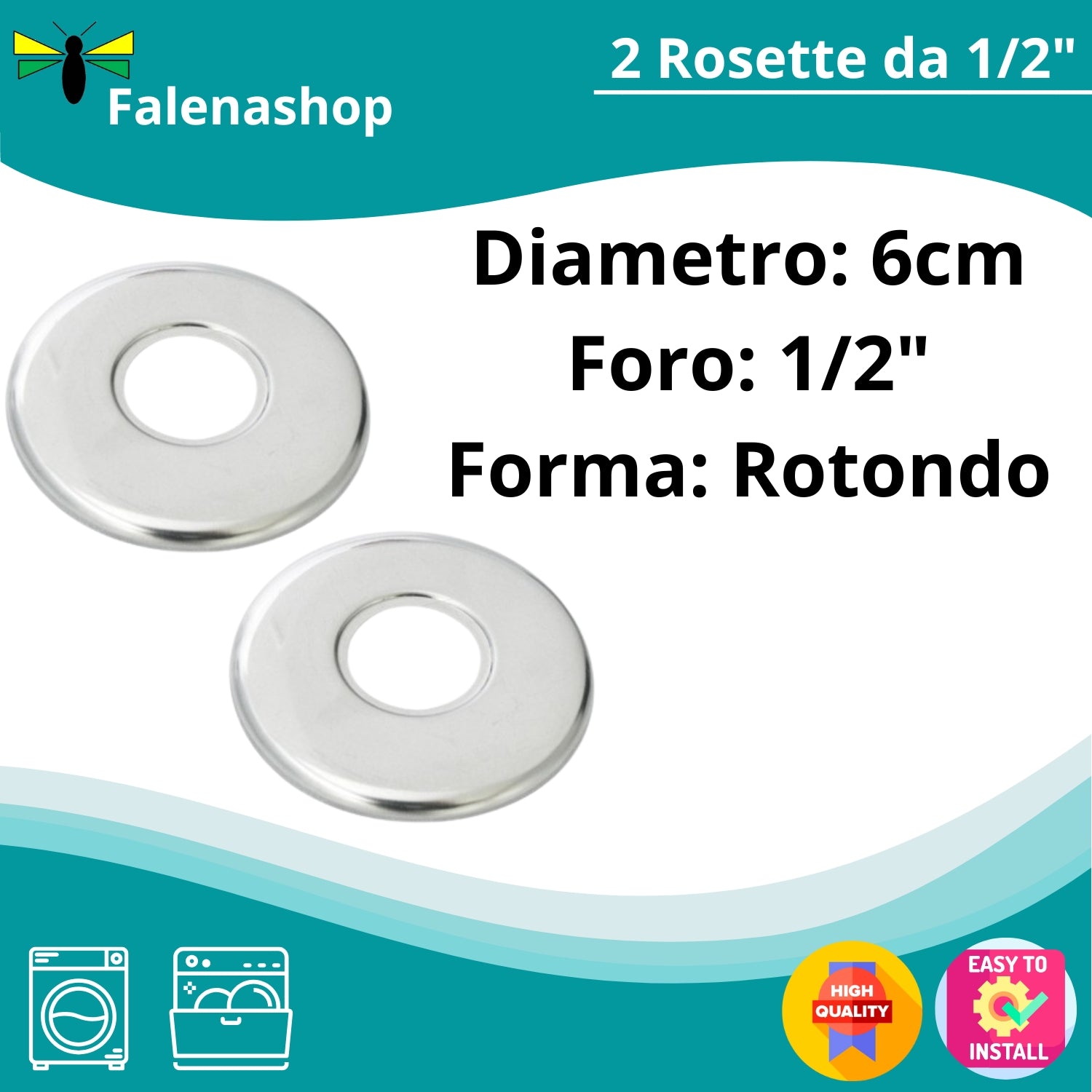 Rosetta copriforo per flessibile rubinetto 1/2" - 2 pezzi falenashop.myshopify.com