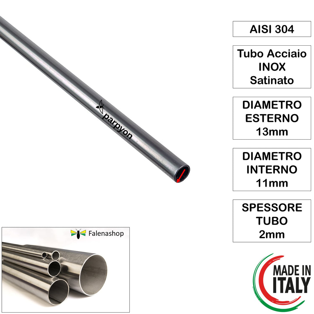 Tubo Acciaio Inox D.13mm - 12 Pz