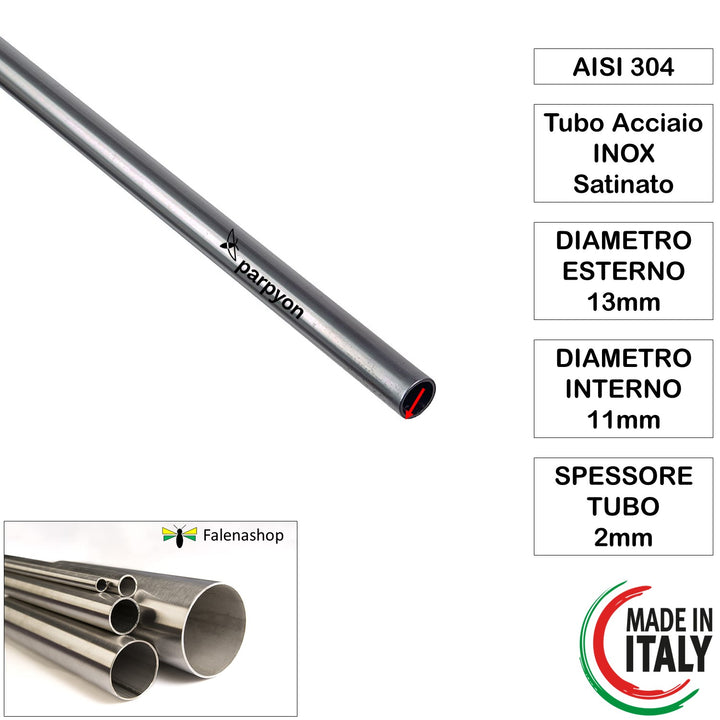 Tubo Acciaio Inox D.13mm - 12 Pz