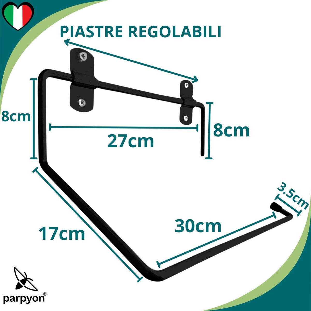 Portarotolo industriale a muro 302 Nero parpyon falenashop.myshopify.com
