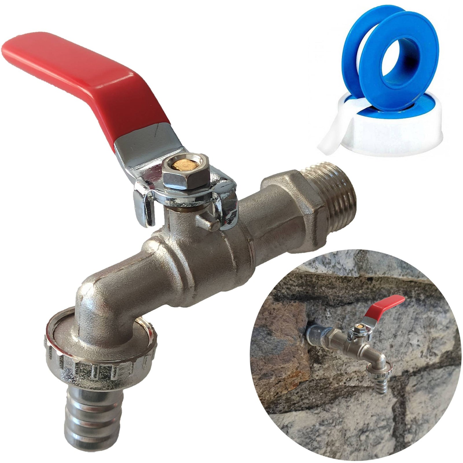 Rubinetto Giardino 3/4 pollice con porta gomma rubinetto lavabo da esterno falenashop.myshopify.com