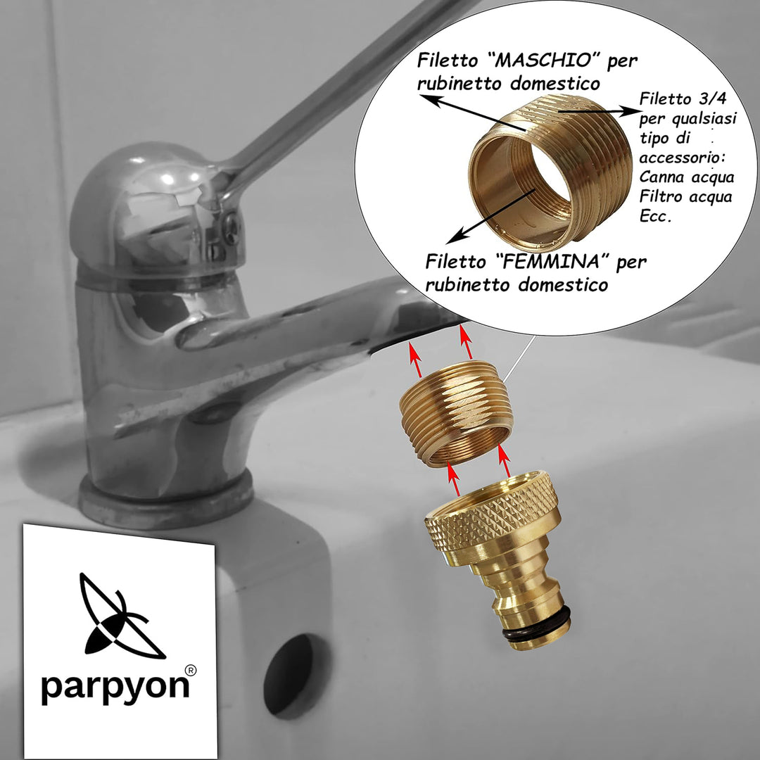 Adattatore Miscelatore Raccordo Rubinetto cucina bagno in Ottone