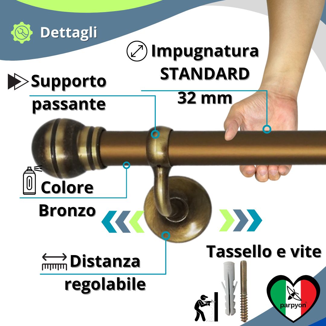 Corrimano Scala passamano in Alluminio con finale a Palla vari colori