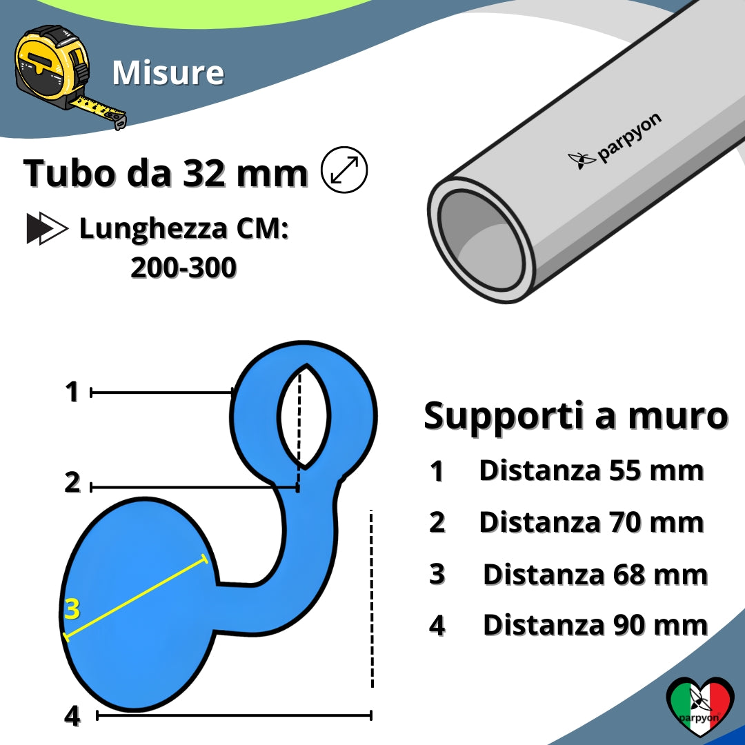 Corrimano Scala passamano in Alluminio con finale a Palla vari colori